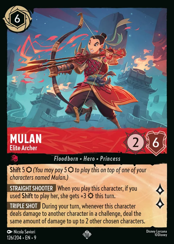 Mulan - Arciera d'Élite — Disney Lorcana Personaggio card from Fabled