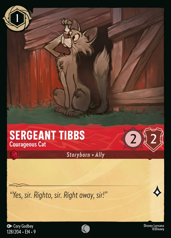 Sergente Tibbs - Gatto Coraggioso — Disney Lorcana Personaggio card from Fabled
