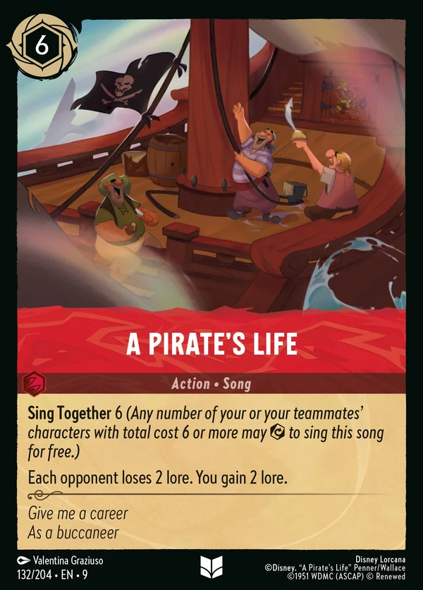 La Vita del Bucanier — Disney Lorcana Azione card from Fabled