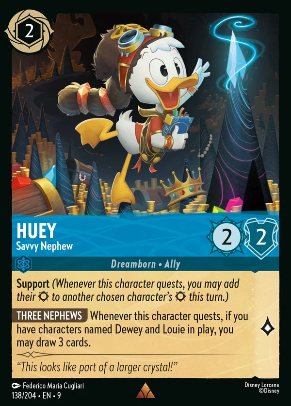 Qui - Nipote Esperto — Disney Lorcana Personaggio card from Fabled