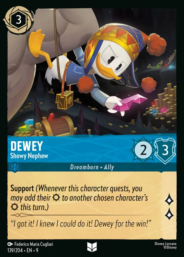 Quo - Nipote Appariscente — Disney Lorcana Personaggio card from Fabled