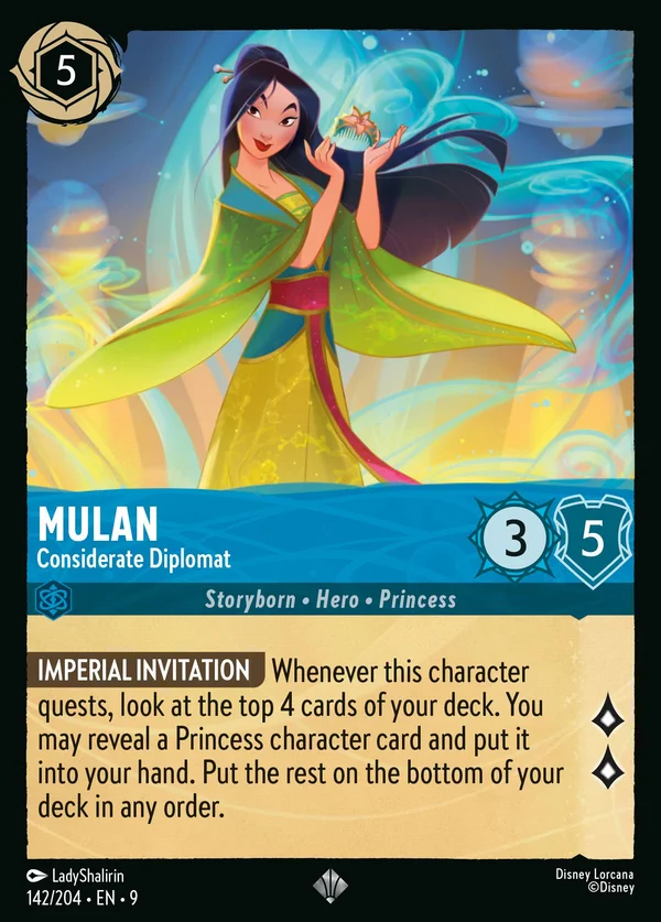 Mulan - Diplomatica Rispettosa — Disney Lorcana Personaggio card from Fabled