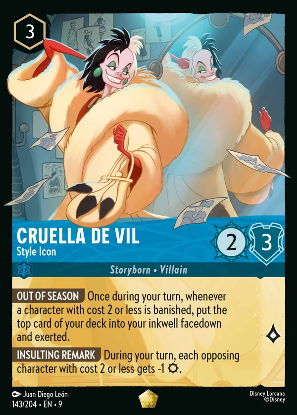 Cruella De Vil - Style Icon — Disney Lorcana Character card from Fabled