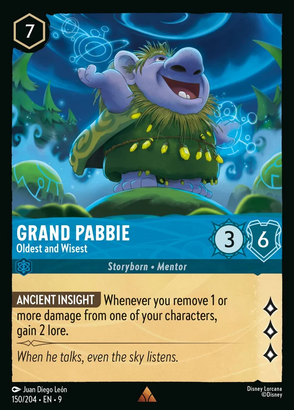 Grand Pabbie - Oldest and Wisest — Disney Lorcana Character card from Fabled