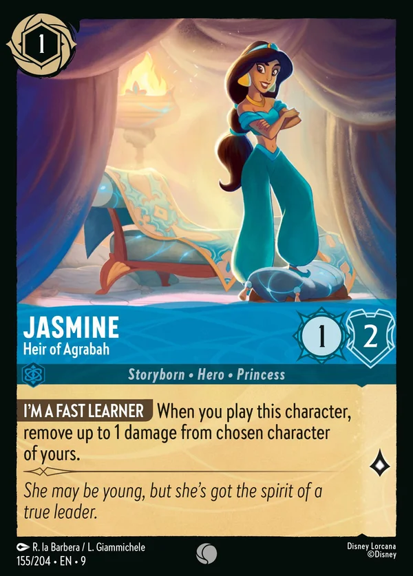 Jasmine - Heir of Agrabah — Disney Lorcana Character card from Fabled