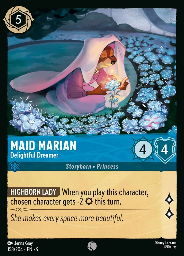 Maid Marian - Delightful Dreamer — Disney Lorcana Character card from Fabled