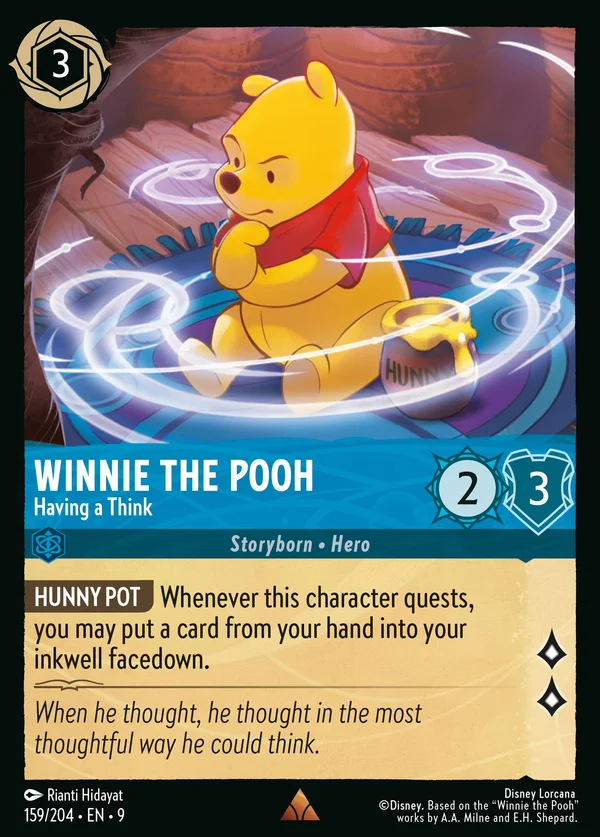 Winnie the Pooh - Having a Think — Disney Lorcana Character card from Fabled
