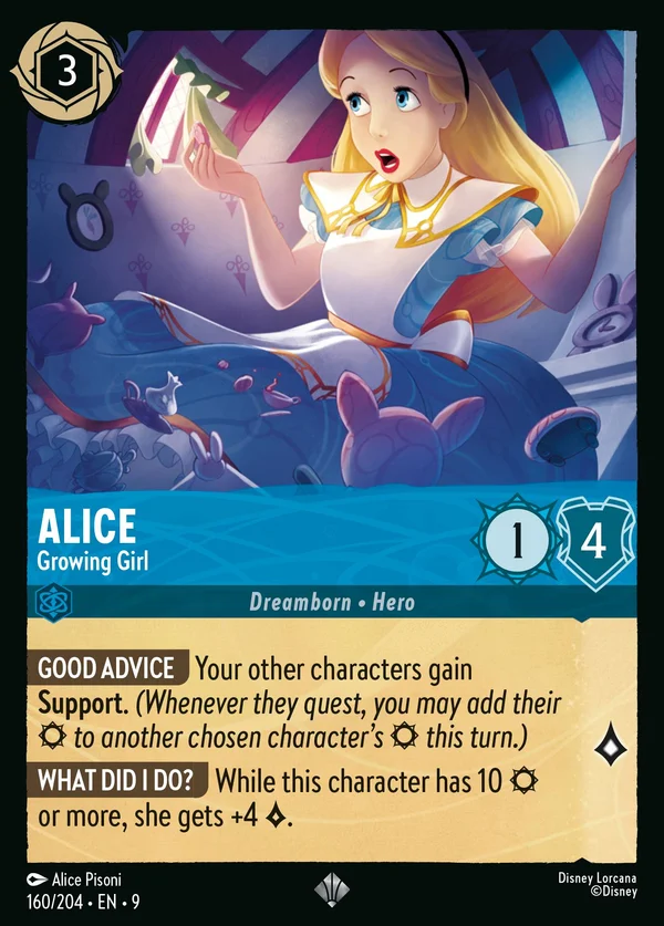 Alice - Bambina in Crescita — Disney Lorcana Personaggio card from Fabled