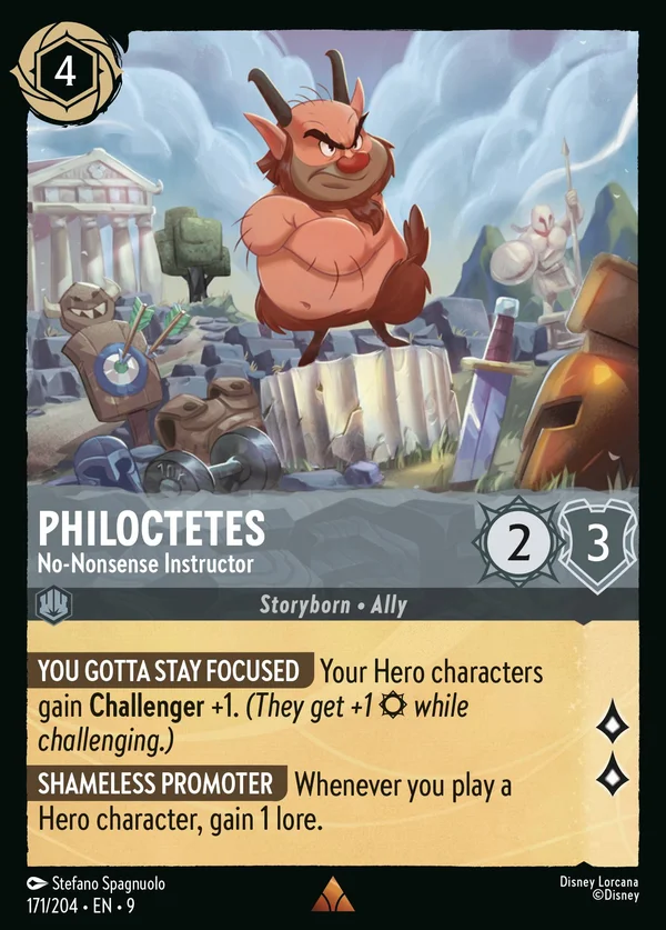 Filottète - Istruttore Pragmatico — Disney Lorcana Personaggio card from Fabled