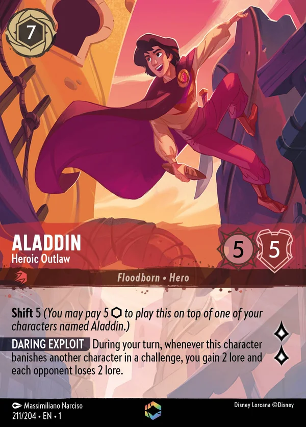 Aladdin - Heroic Outlaw — Disney Lorcana Character card from The First Chapter