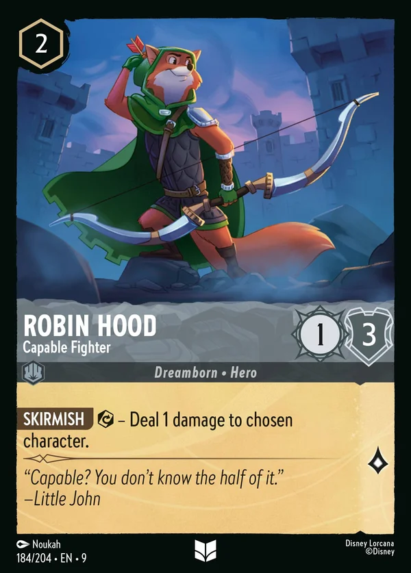Robin Hood - Capable Fighter — Disney Lorcana Character card from Fabled