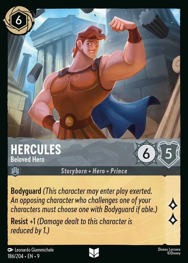 Hercules - Beloved Hero — Disney Lorcana Character card from Fabled