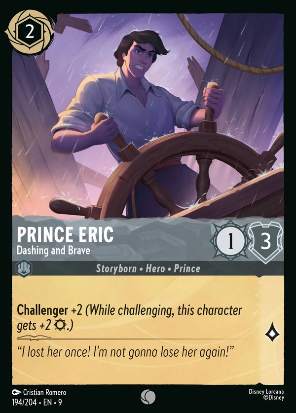 Principe Eric - Affascinante e Coraggioso — Disney Lorcana Personaggio card from Fabled