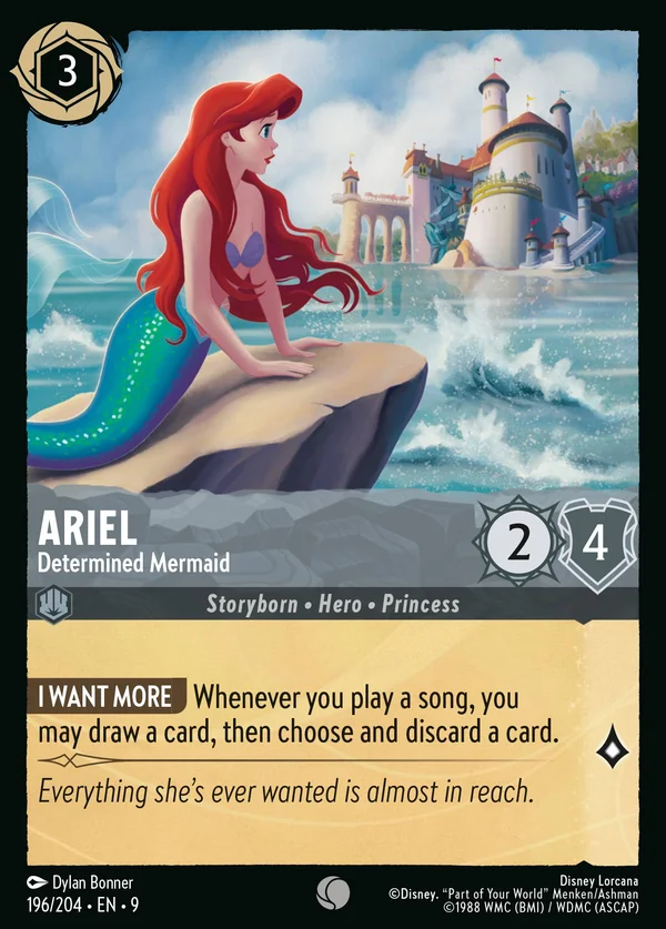 Ariel - Sirena Determinata — Disney Lorcana Personaggio card from Fabled
