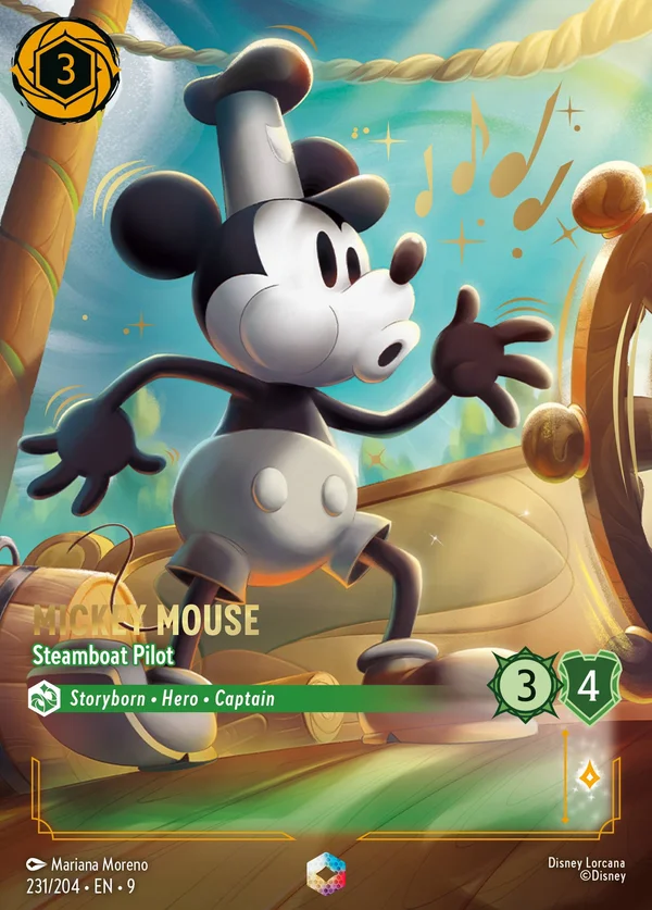 Topolino - Pilota del Battello a Vapore — Disney Lorcana Personaggio card from Fabled