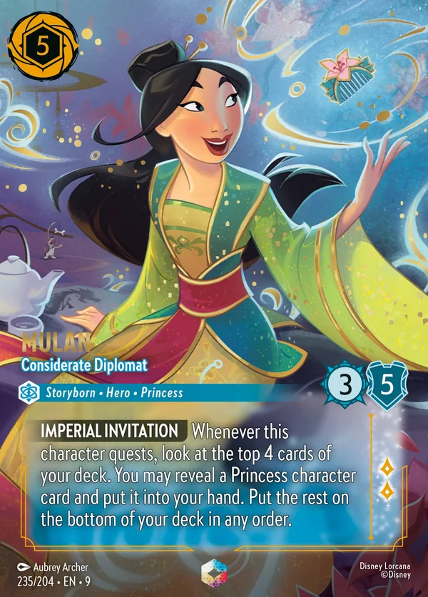 Mulan - Considerate Diplomat — Disney Lorcana Character card from Fabled