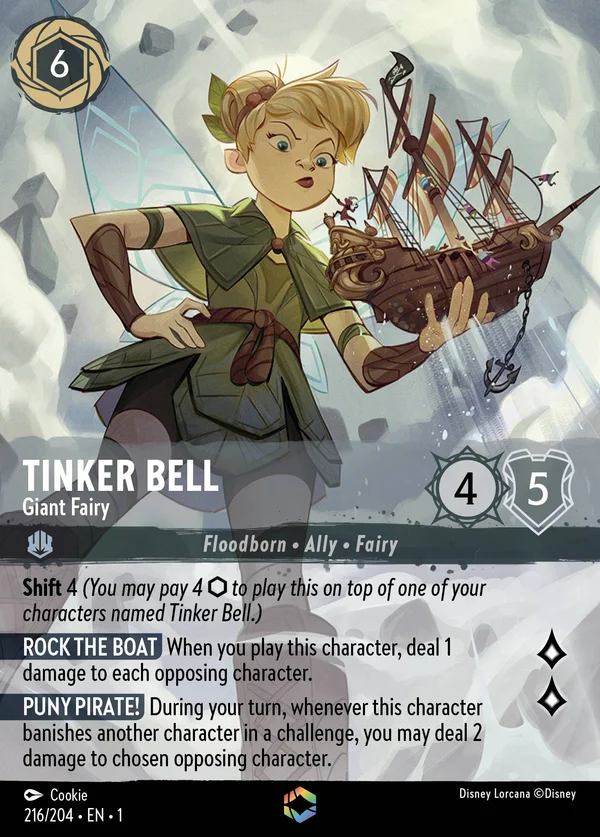 Tinker Bell - Giant Fairy — Disney Lorcana Character card from The First Chapter