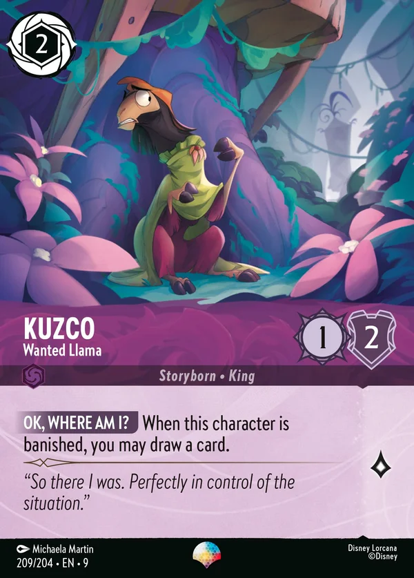 Kuzco - Wanted Llama — Disney Lorcana Character card from Fabled