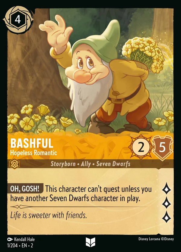 Bashful - Hopeless Romantic — Disney Lorcana Character card from Rise of the Floodborn