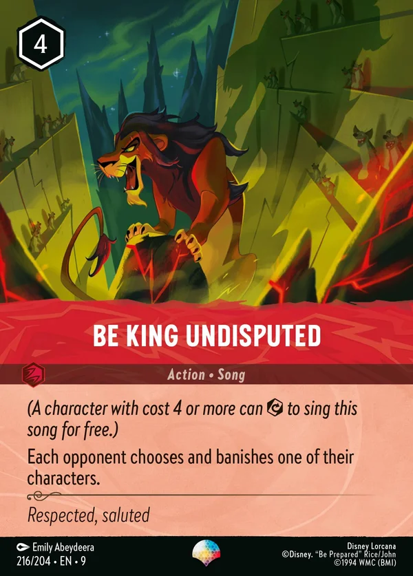 Sarò un Re Stimato — Disney Lorcana Azione card from Fabled