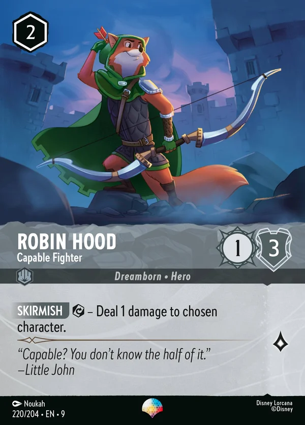 Robin Hood - Combattente Capace — Disney Lorcana Personaggio card from Fabled