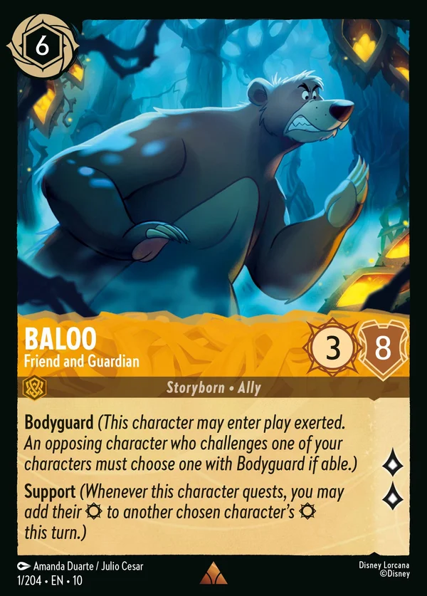 Baloo - Amico e Guardiano — Disney Lorcana Personaggio card from Whispers in the Well