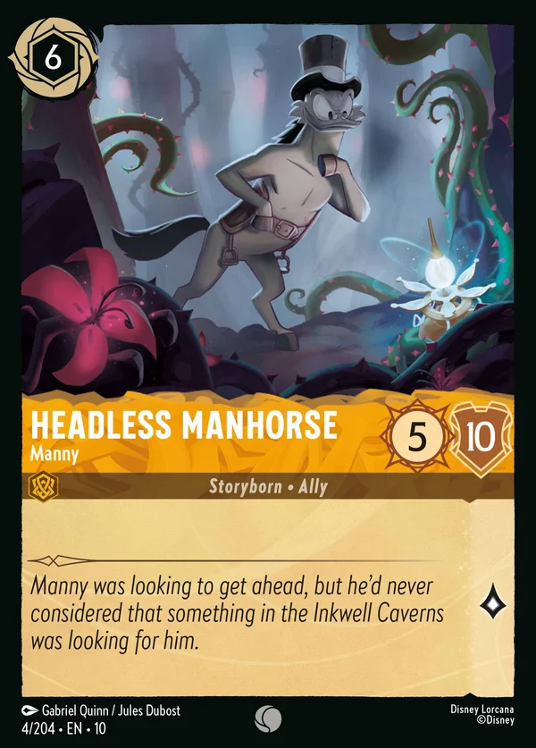 Uomo-Cavallo Senza Testa - Manny — Disney Lorcana Personaggio card from Whispers in the Well