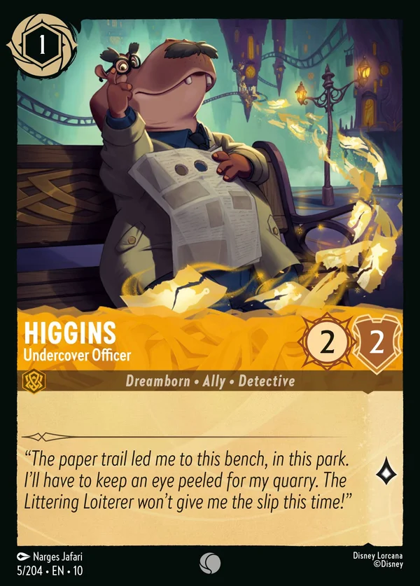 Higgins - Undercover Officer — Disney Lorcana Character card from Whispers in the Well