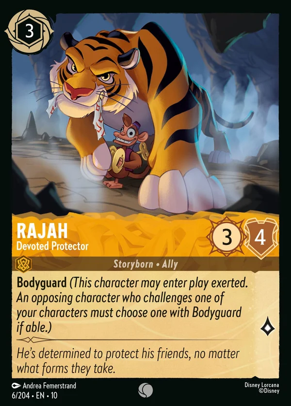 Rajah - Protettore Devoto — Disney Lorcana Personaggio card from Whispers in the Well
