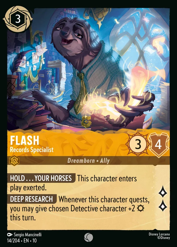 Flash - Records Specialist — Disney Lorcana Character card from Whispers in the Well