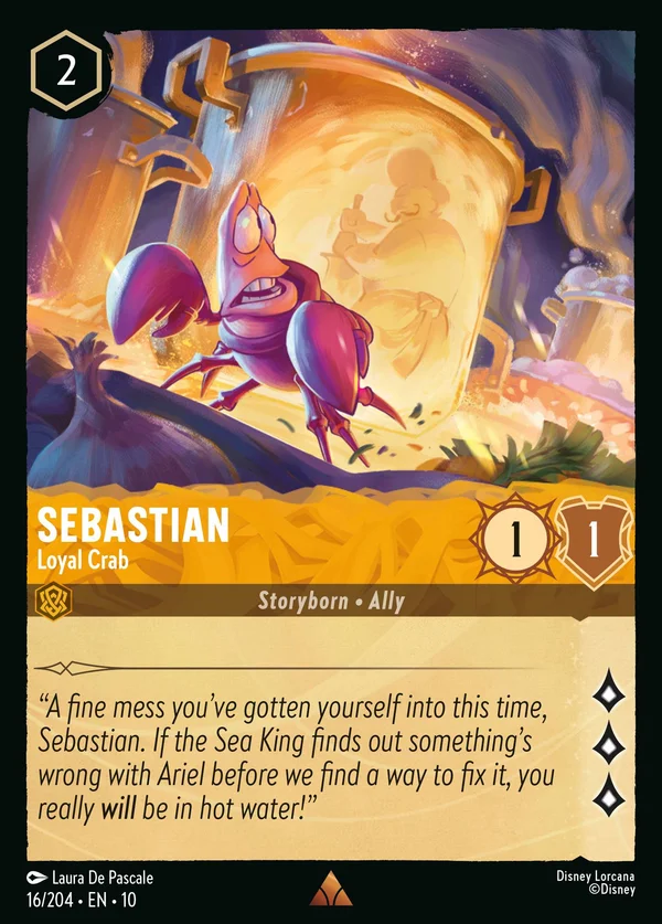 Sebastian - Granchio Leale — Disney Lorcana Personaggio card from Whispers in the Well