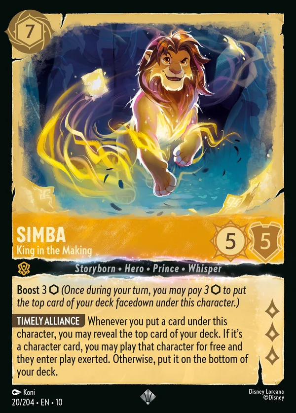 Simba - Futuro Re — Disney Lorcana Personaggio card from Whispers in the Well