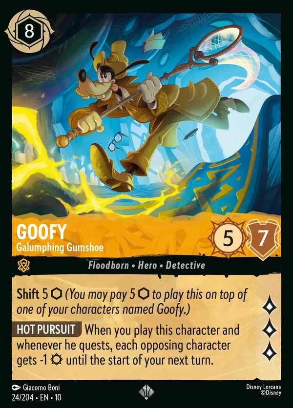 Goofy - Galumphing Gumshoe — Disney Lorcana Character card from Whispers in the Well