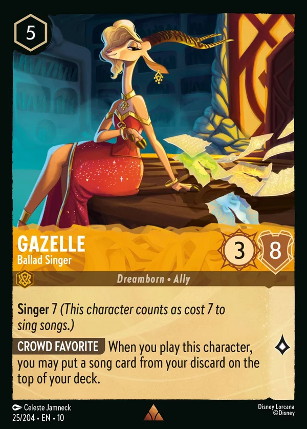 Gazelle - Cantante di Ballate — Disney Lorcana Personaggio card from Whispers in the Well