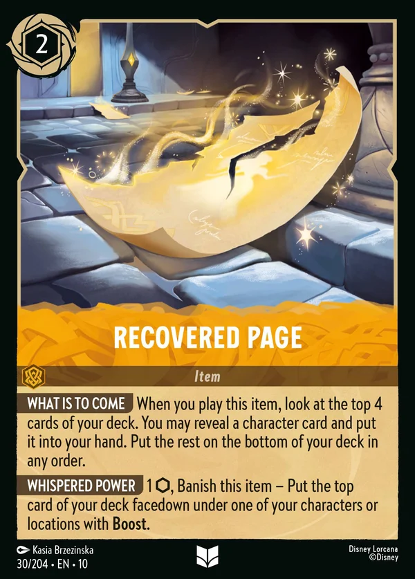 Pagina Recuperata — Disney Lorcana Oggetto card from Whispers in the Well