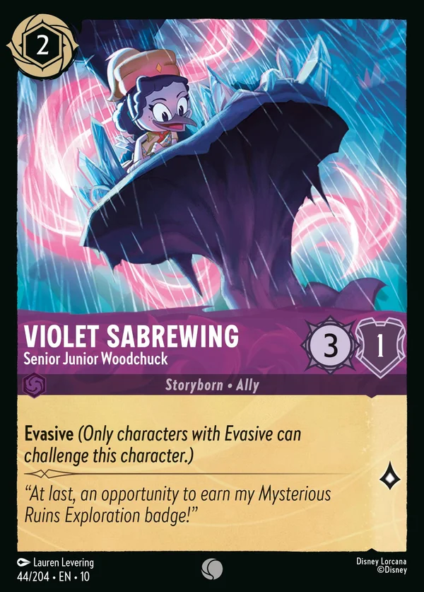 Violet Sabrewing - Giovane Marmotta Senior — Disney Lorcana Personaggio card from Whispers in the Well