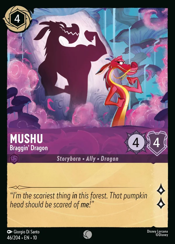 Mushu - Drago Spaccone — Disney Lorcana Personaggio card from Whispers in the Well