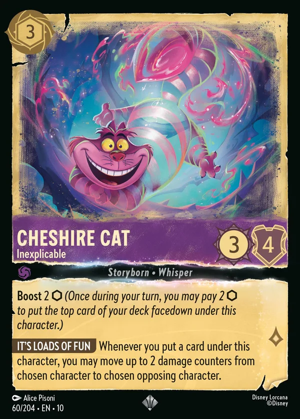 Stregatto - Inspiegabile — Disney Lorcana Personaggio card from Whispers in the Well