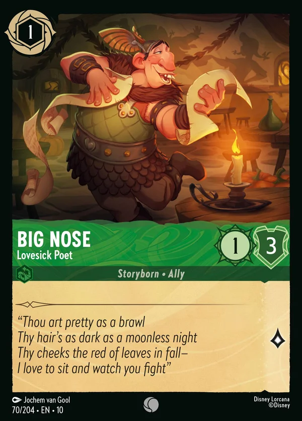 Nasone - Poeta Innamorato — Disney Lorcana Personaggio card from Whispers in the Well