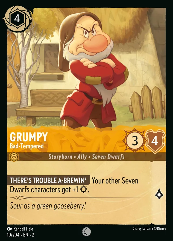 Grumpy - Bad-Tempered — Disney Lorcana Character card from Rise of the Floodborn