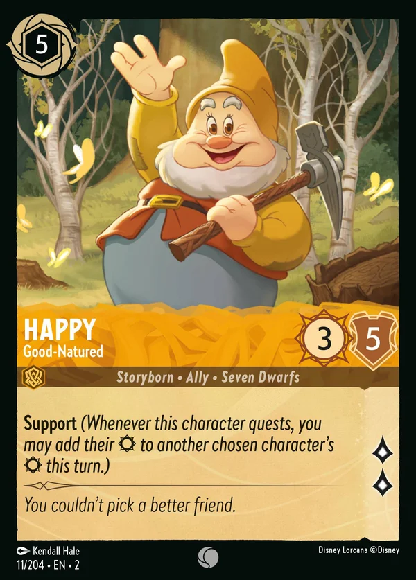 Happy - Good-Natured — Disney Lorcana Character card from Rise of the Floodborn