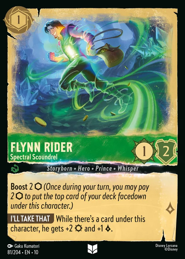 Flynn Rider - Spectral Scoundrel — Disney Lorcana Character card from Whispers in the Well