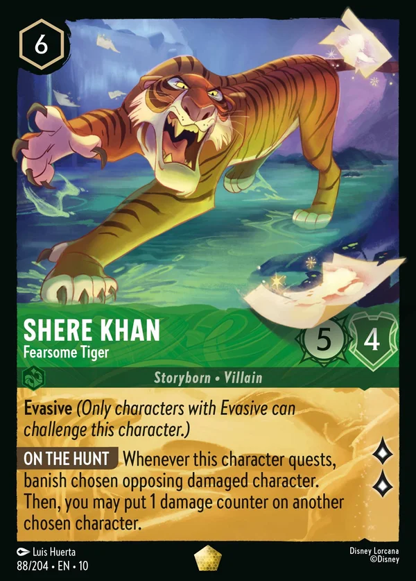 Shere Khan - Tigre Spaventosa — Disney Lorcana Personaggio card from Whispers in the Well