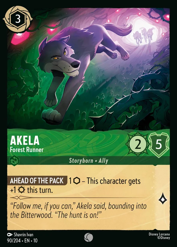 Akela - Corridore Silvano — Disney Lorcana Personaggio card from Whispers in the Well