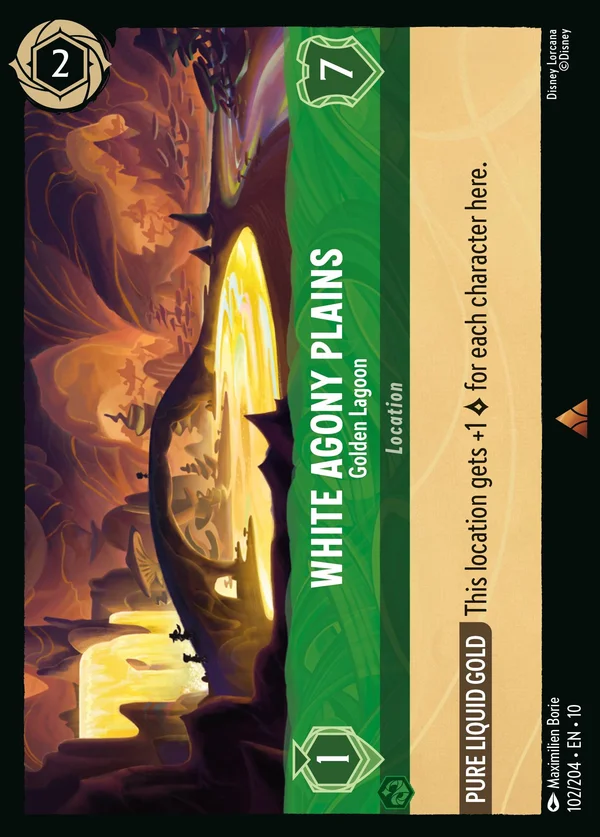 Pianure dell'Agonia Bianca - Laguna Dorata — Disney Lorcana Luogo card from Whispers in the Well