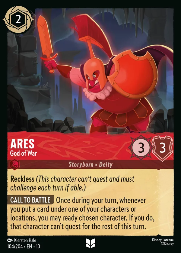 Ares - God of War — Disney Lorcana Character card from Whispers in the Well