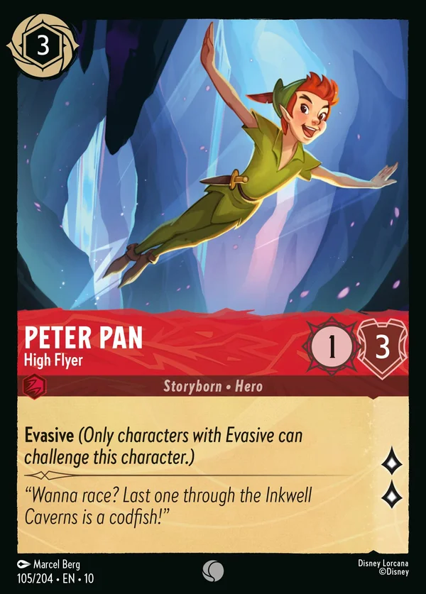 Peter Pan - Che Vola Alto — Disney Lorcana Personaggio card from Whispers in the Well