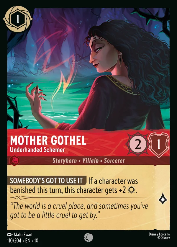 Mother Gothel - Underhanded Schemer — Disney Lorcana Character card from Whispers in the Well