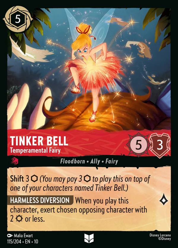 Tinker Bell - Temperamental Fairy — Disney Lorcana Character card from Whispers in the Well