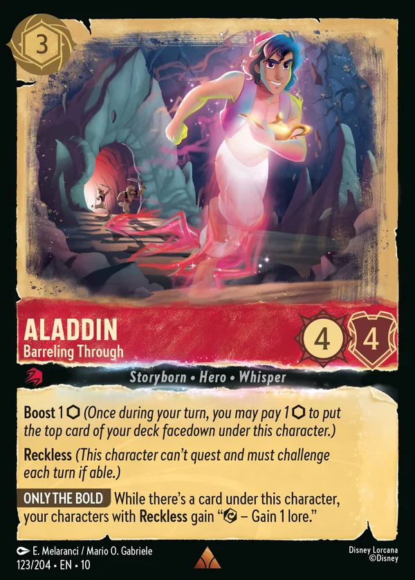 Aladdin - Alla Carica — Disney Lorcana Personaggio card from Whispers in the Well